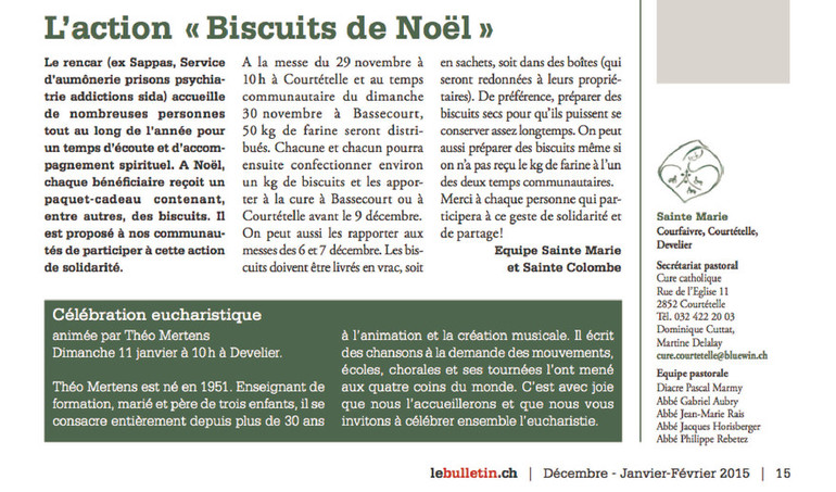 Ste-Colombe: biscuits de Noël